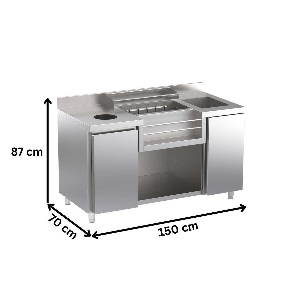 Statie de cocktail modul bar cu 2 usi si chiuveta - 3