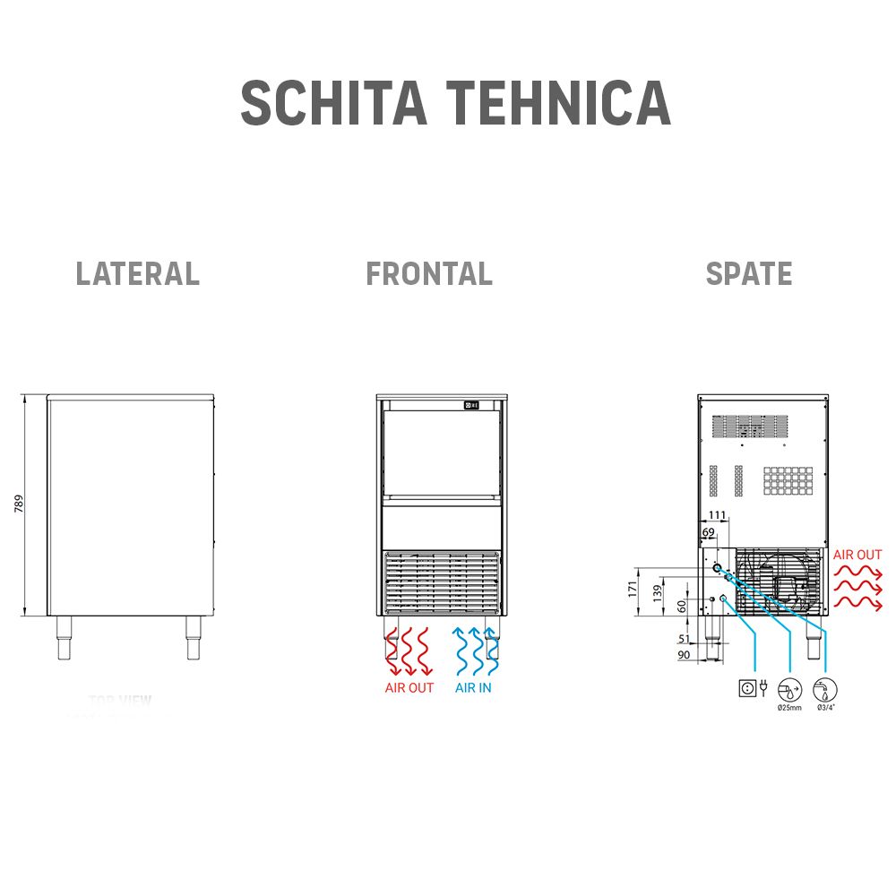 Masina cuburi de gheata profesionala ITV, capacitate 47 kg / zi - 3