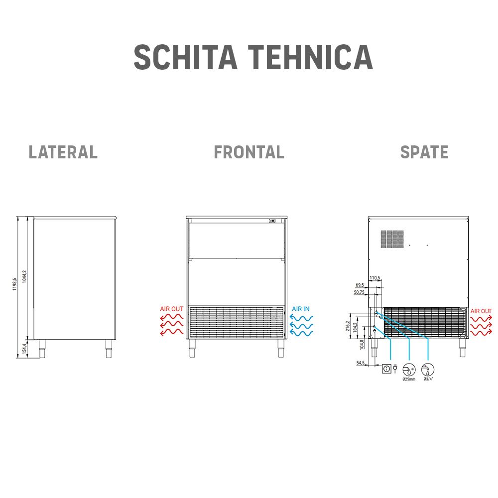 Masina cuburi de gheata profesionala ITV, capacitate 153 kg / zi - 3