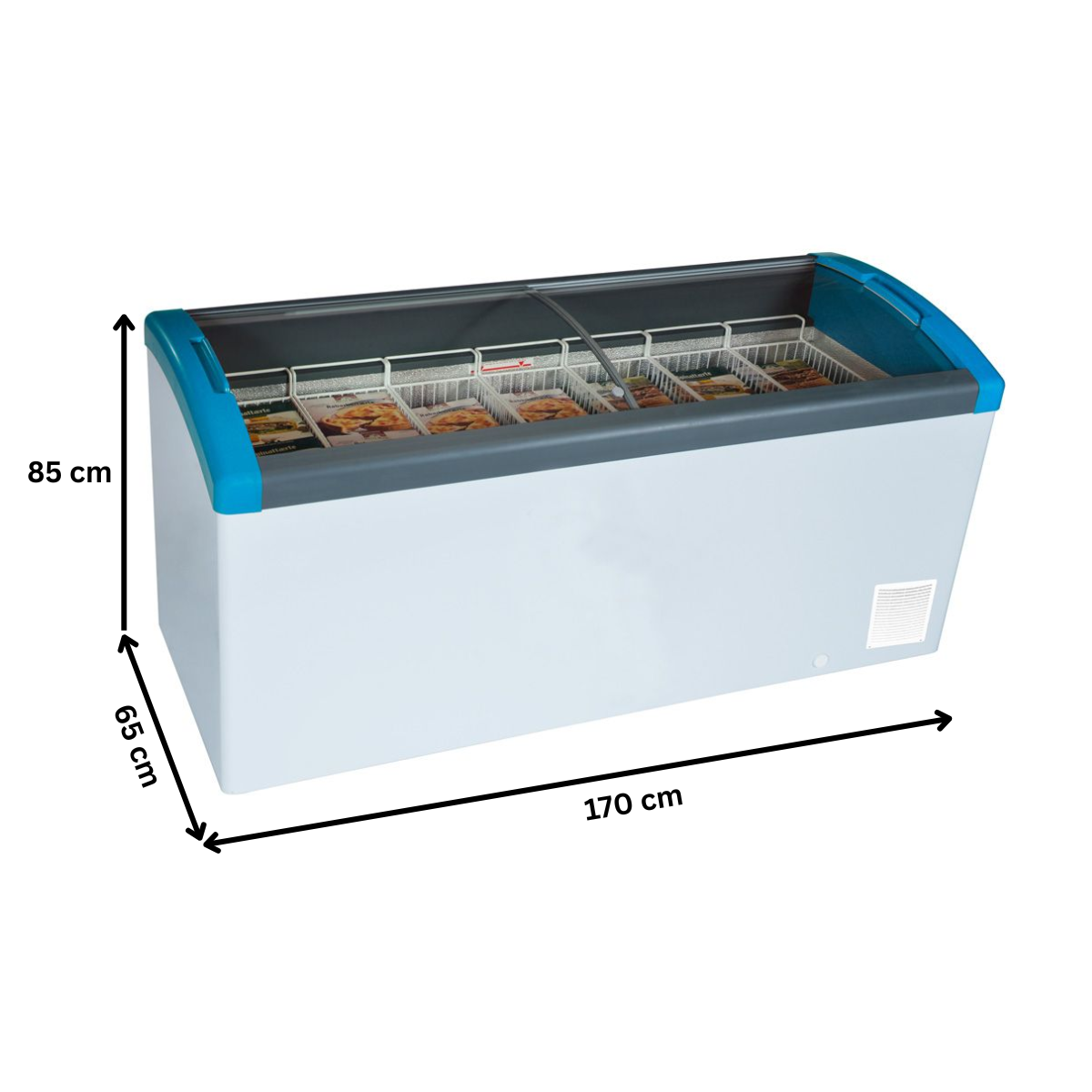 Lada congelare, capac glisant curbat din sticla, 351 lt, 170*65*85 cm - 2