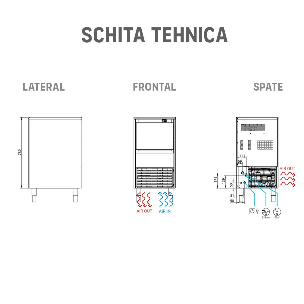 Masina cuburi de gheata profesionala ITV, capacitate 35 kg / zi - 3