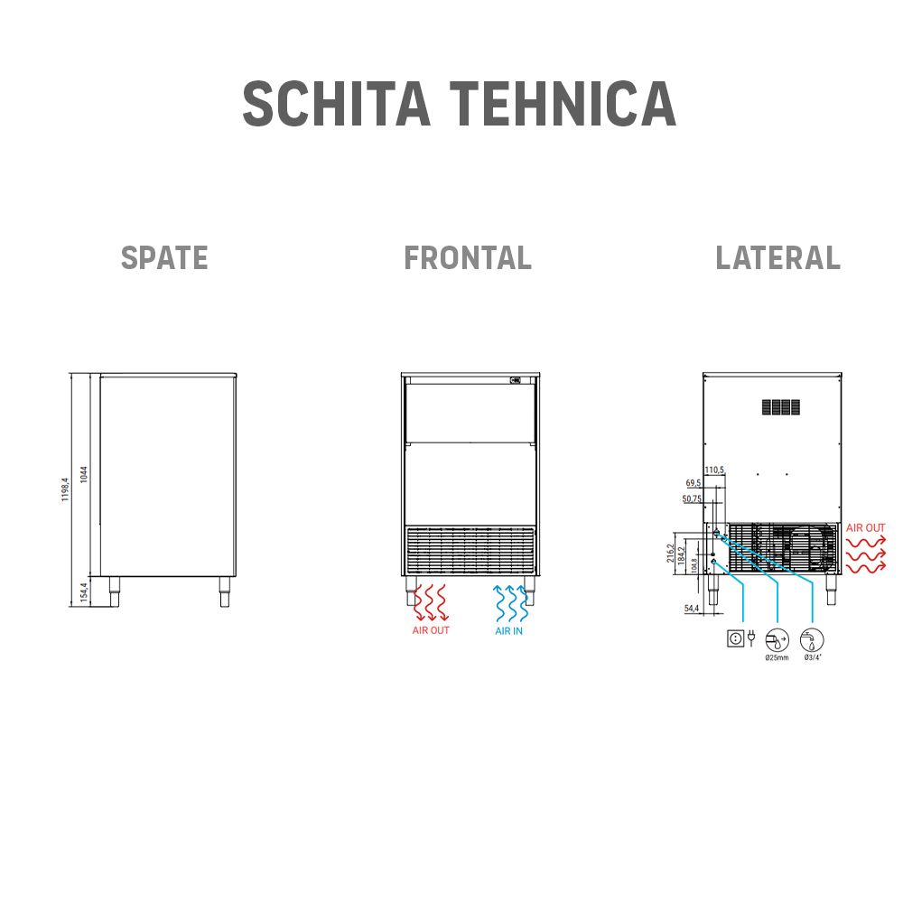 Masina cuburi de gheata profesionala ITV, capacitate 115 kg / zi - 2