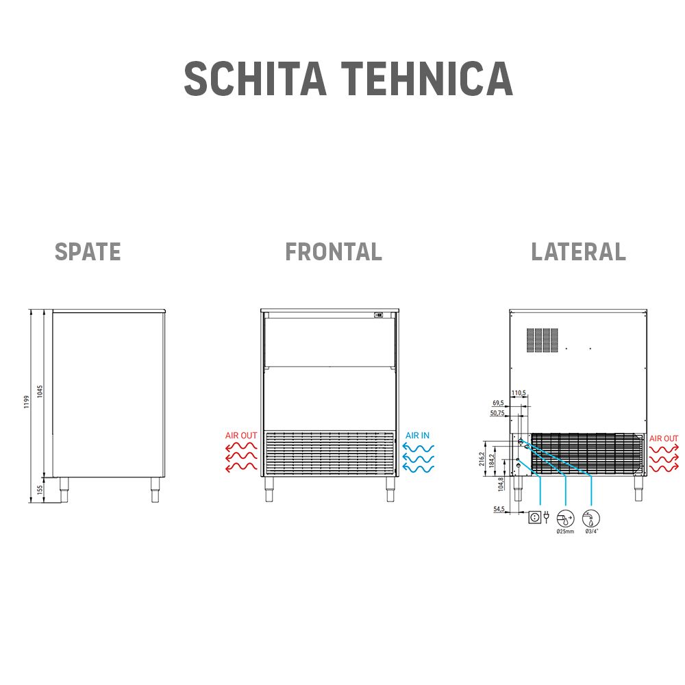 Masina cuburi de gheata profesionala ITV, capacitate 150 kg / zi - 2