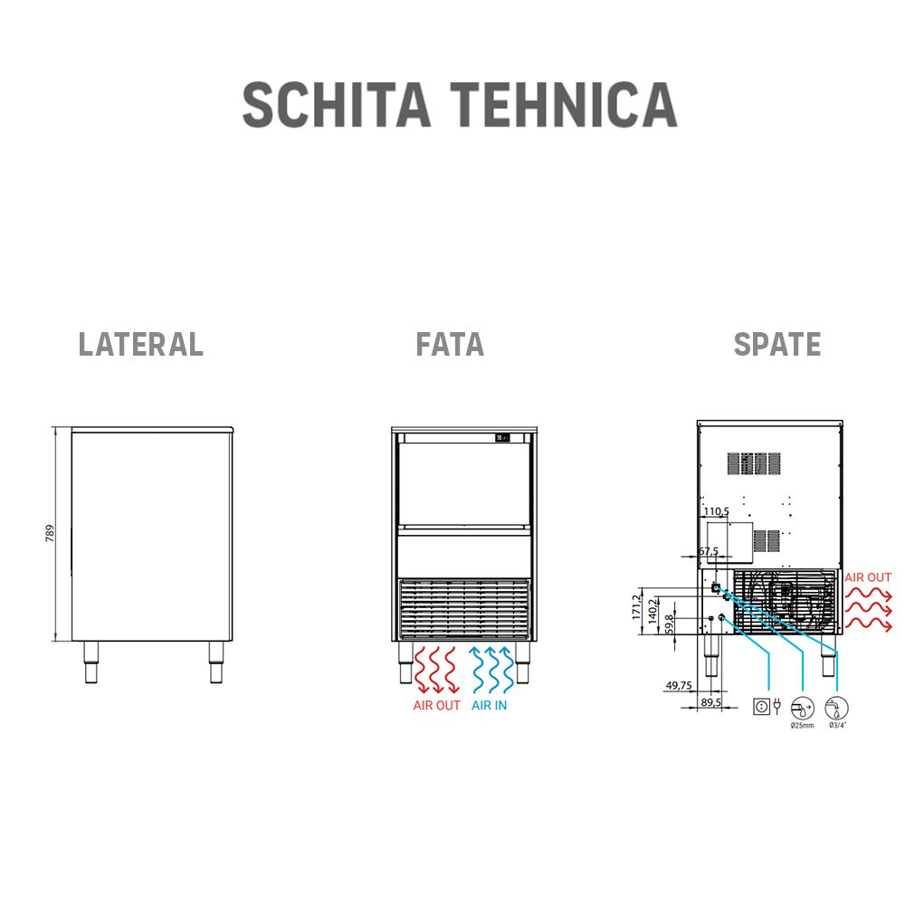 Masina cuburi de gheata profesionala ITV, capacitate 53 kg / zi - 2