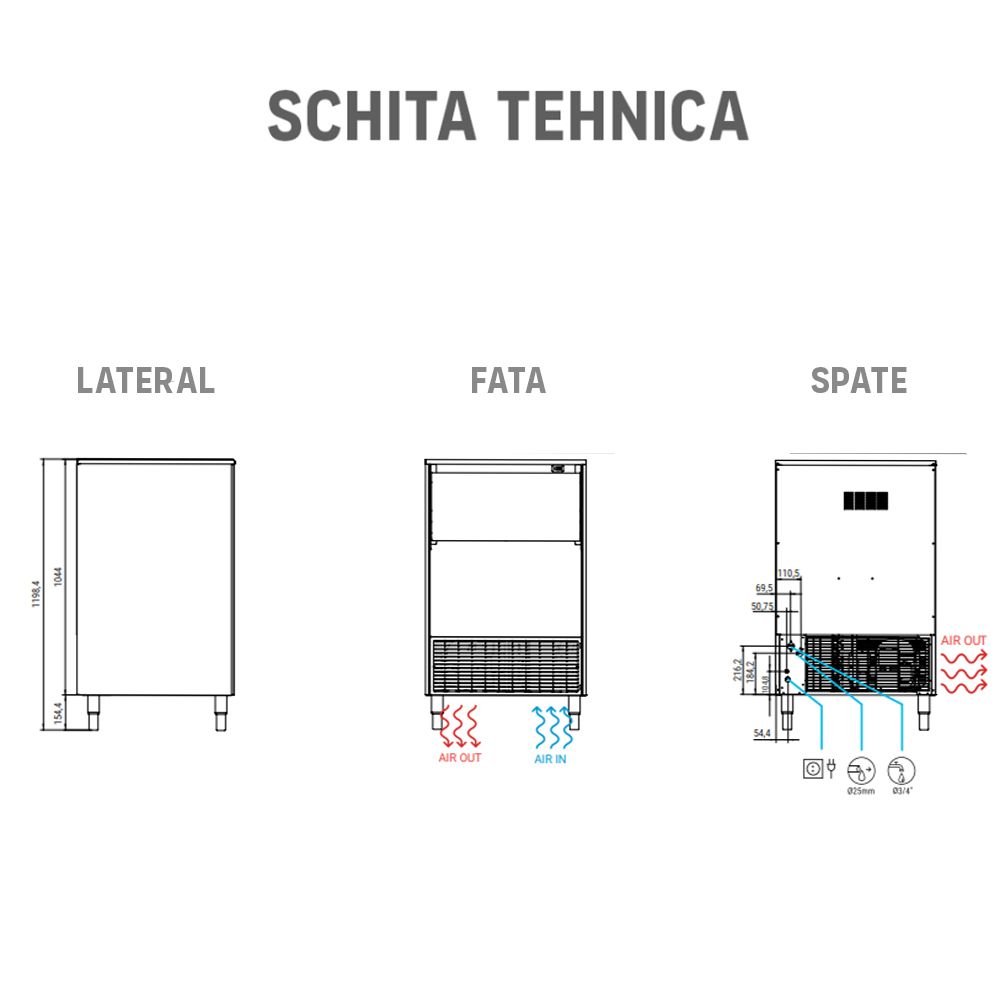 Masina cuburi de gheata profesionala ITV, capacitate 106 kg / zi - 1