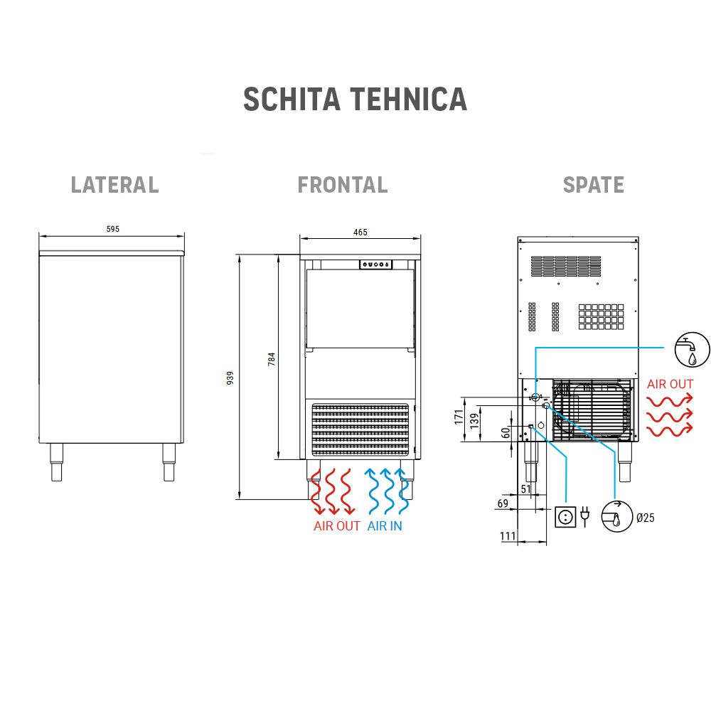 Masina fulgi de gheata granulara profesionala ITV cu depozit, capacitate 94 kg / zi - 2