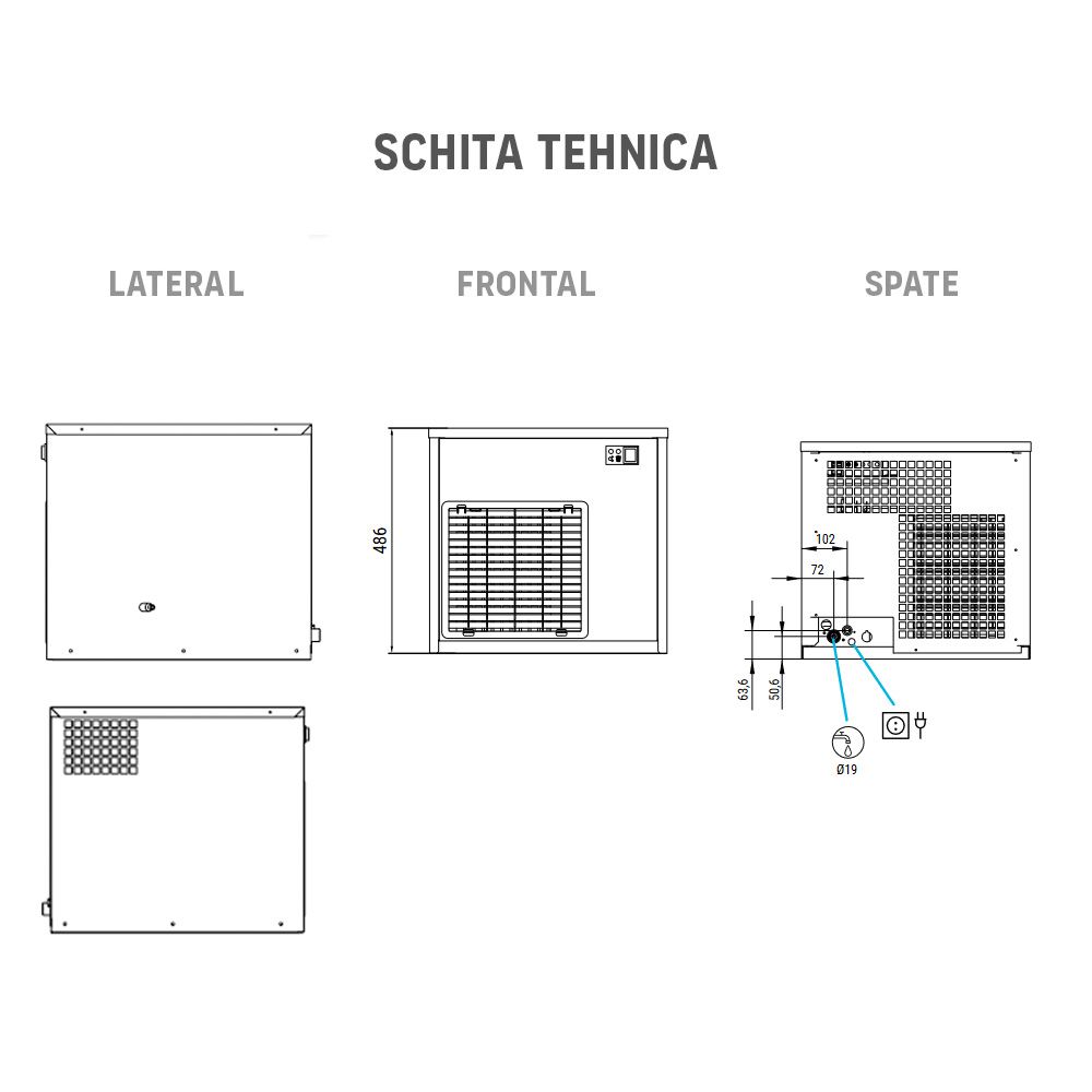 Masina fulgi de gheata granulara profesionala ITV modulara, capacitate 230 kg / zi - 2