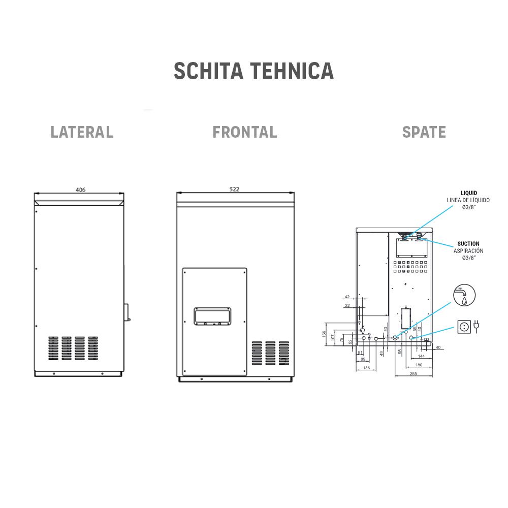 Masina fulgi de gheata granulara profesionala ITV modulara + condensator exterior, capacitate 565 kg / zi - 2