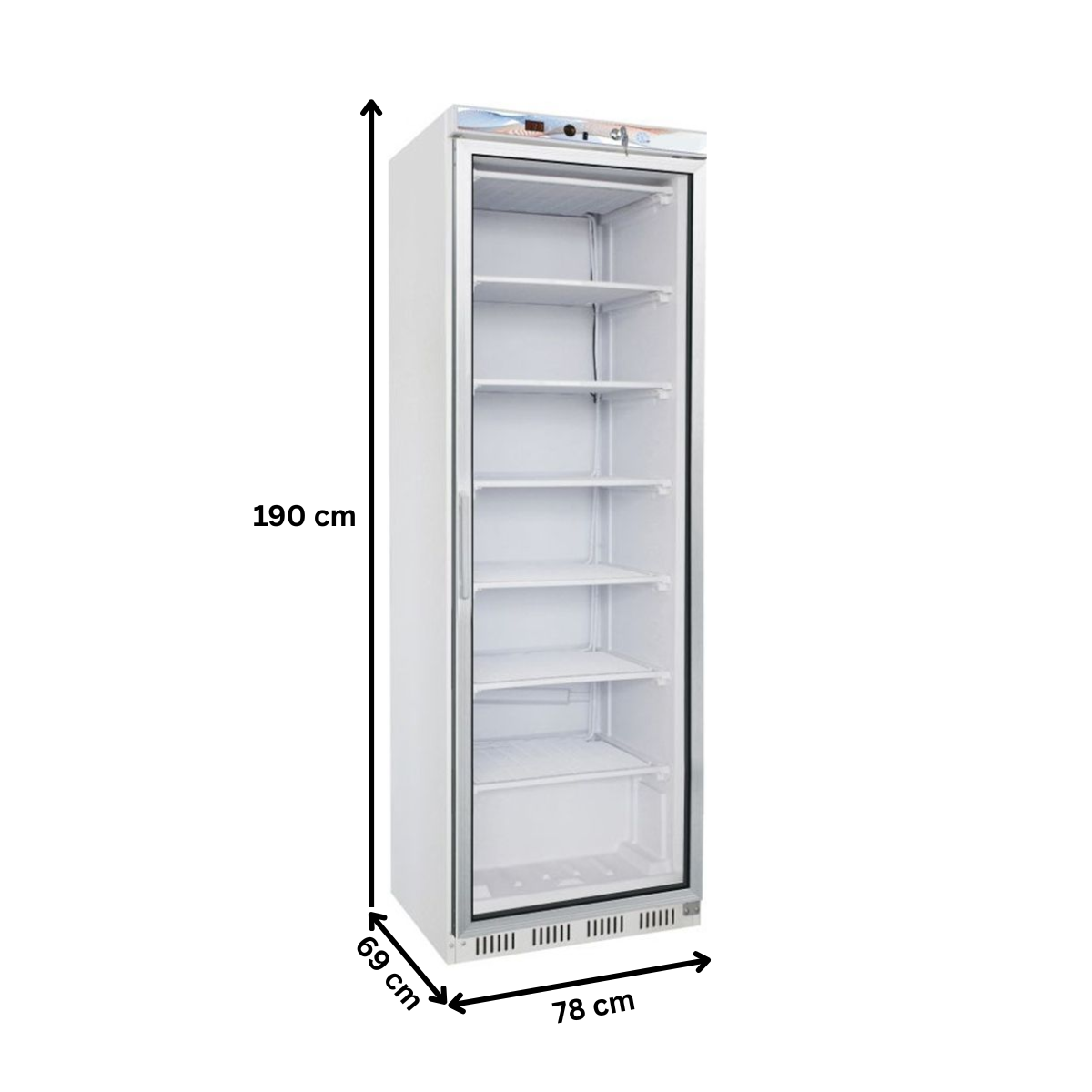 Dulap congelator vertical, cu 1 usa din sticla, 350 lt - 2