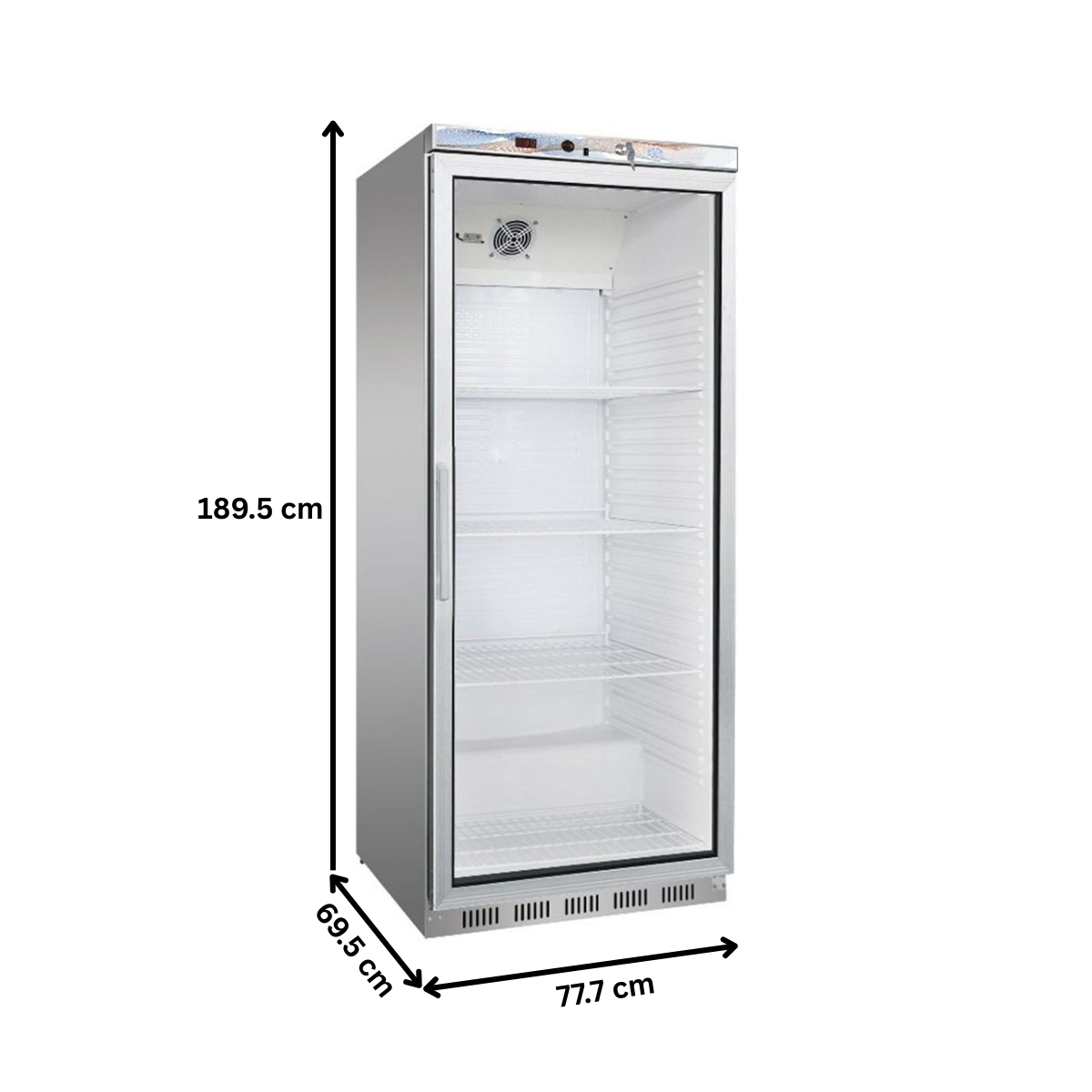 Dulap frigorific vertical inox, cu 1 usa din sticla, 570 lt - 1