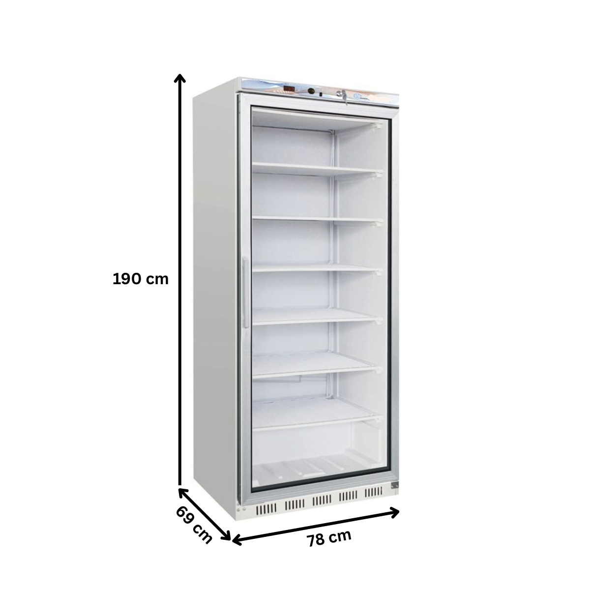 Dulap congelator vertical inox, cu 1 usa din sticla, 555 lt - 1