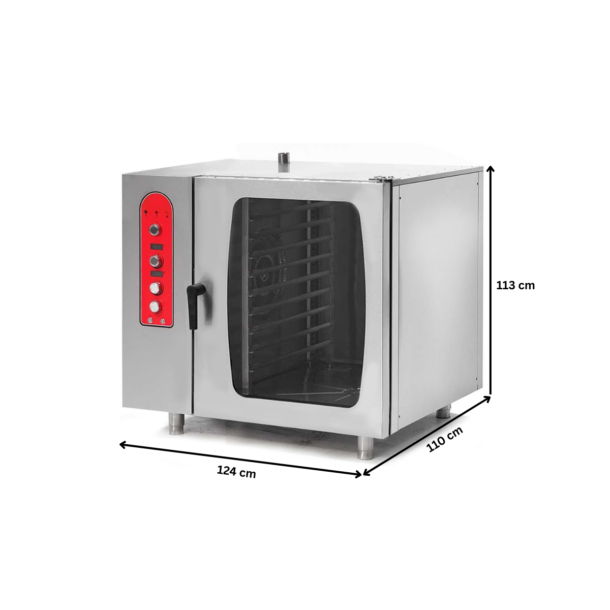 Cuptor profesional gastro pe gaz cu convectie si abur, panou electronic, 20 cuve GN1/1 - 3