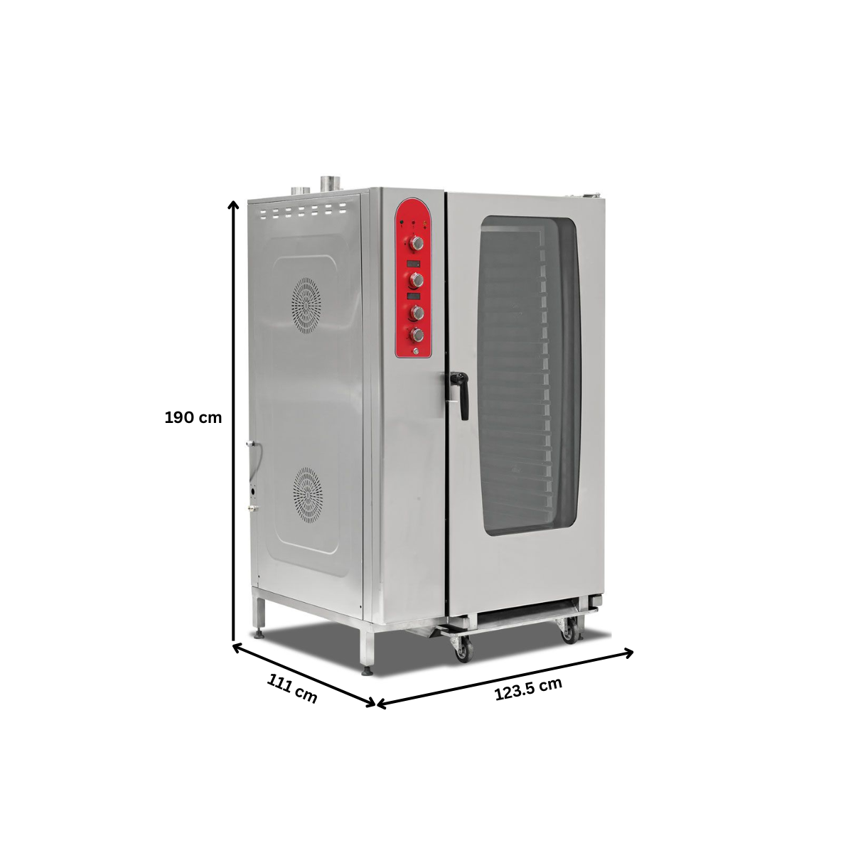 Cuptor profesional gastro electric cu convectie si abur, panou electronic, 40 cuve GN1/1 + carucior - 2