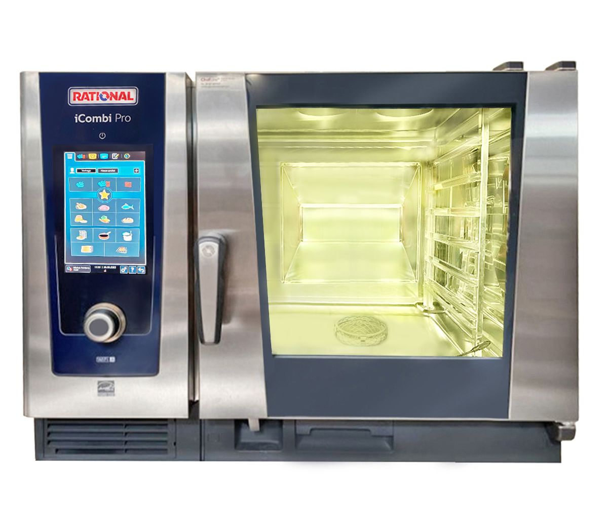 Cuptor profesional RATIONAL iCombi Pro gastro/patiserie, pe gaz, cu umidificare automata si boiler, 6 tavi GN2/1 - 1