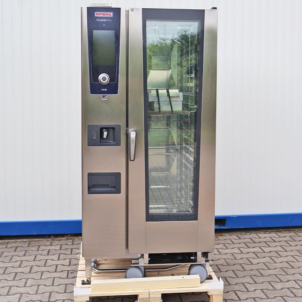 Cuptor profesional RATIONAL iCombi Pro gastro/patiserie, pe gaz cu umidificare automata si boiler, 20 tavi GN1/1 + carucior - 3