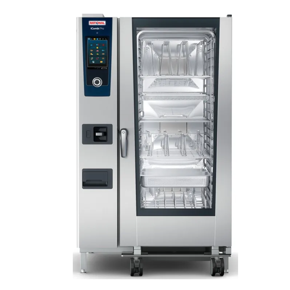 Cuptor profesional RATIONAL iCombi Pro gastro/patiserie, pe gaz, cu umidificare automata si boiler, 20 tavi GN2/1 + carucior - 0