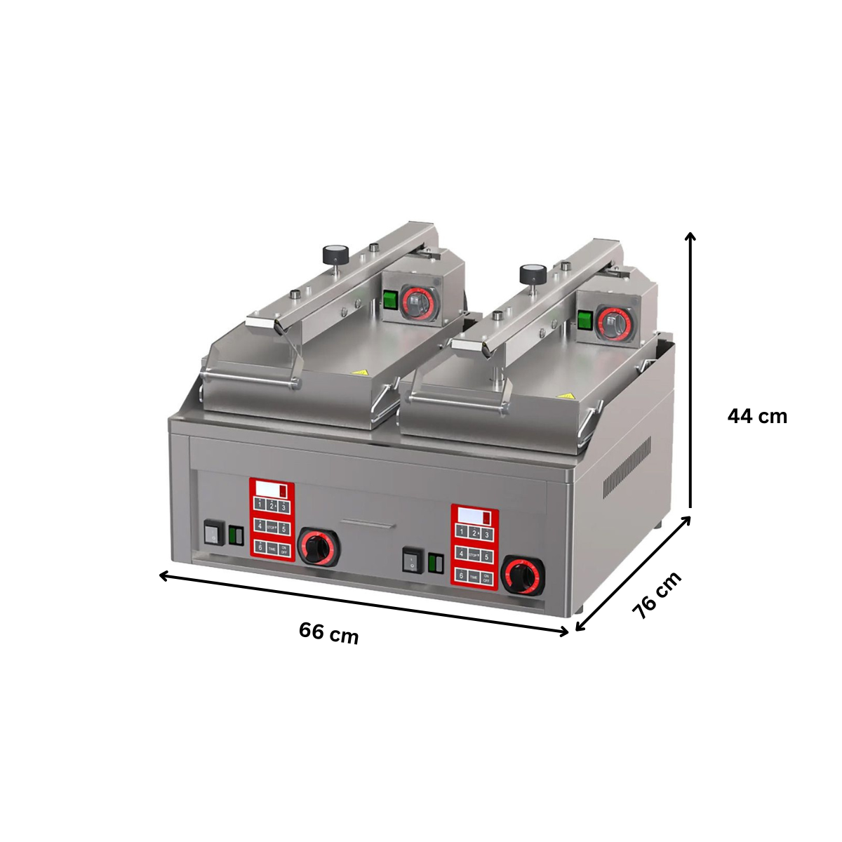 Contact grill electric dublu cu suprafata neteda cromata semi-automat - 1
