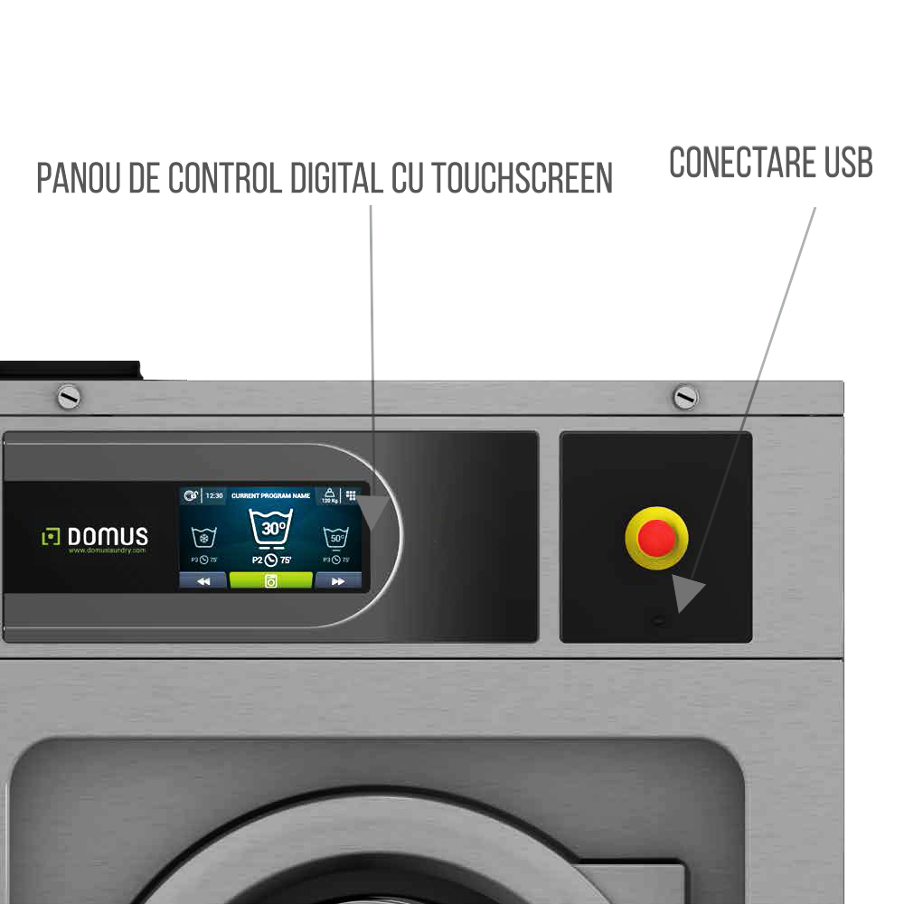 Masina de spalat industriala DOMUS capacitate 28 kg si viteza medie de centrifugare, Factor G 200 - 1