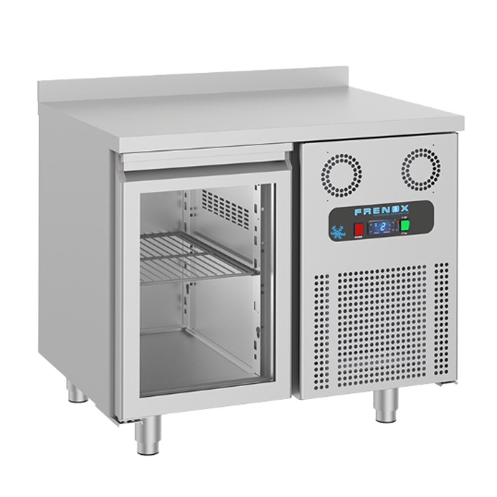 Masa rece FRENOX, profesionala, inox, 1 usa din sticla, 125 lt, 93,5*60*85 cm - 0