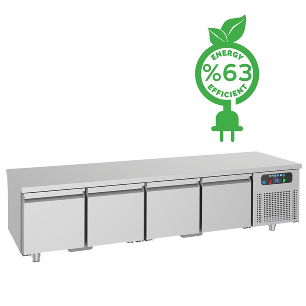 Masa rece FRENOX, profesionala, inox, 4 usi undercounter, 360 lt, 233*70*60 cm - 1