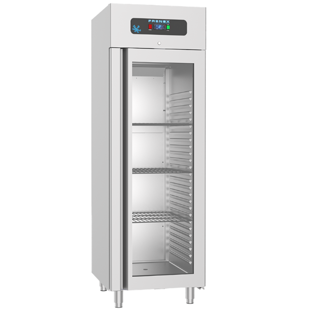 Dulap congelator vertical inox, FRENOX cu 1 usa din sticla, Eficienta Energetica, 700 lt - 0