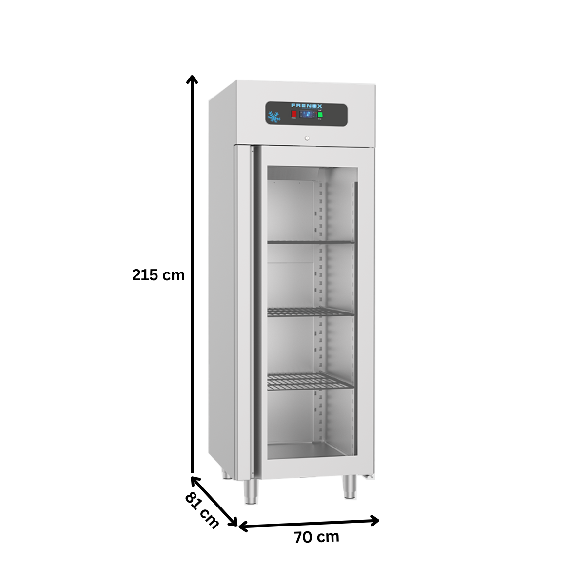Dulap congelator vertical inox, FRENOX cu 1 usa din sticla, 700 lt - 2