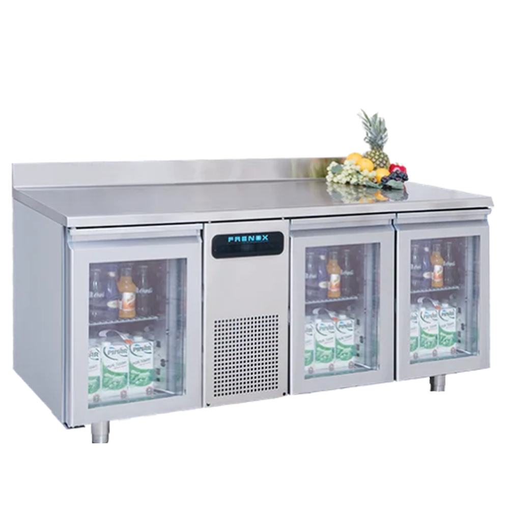 Masa rece FRENOX, profesionala, inox, 3 usi din sticla, 400 lt, 178.5*60*85 cm - 0