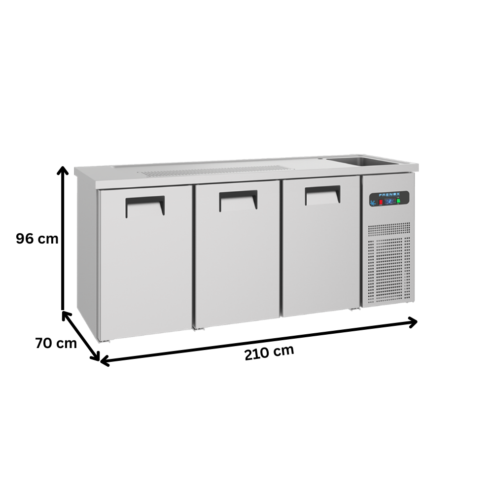 Masa rece FRENOX pentru bere cu 3 usi, butoi si chiuveta - 3