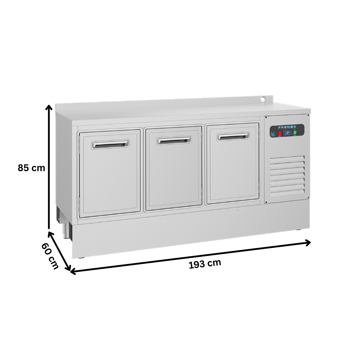 Frigider pentru bar FRENOX, inox, 3 usi, 474 lt, 193*60*85 cm - 2