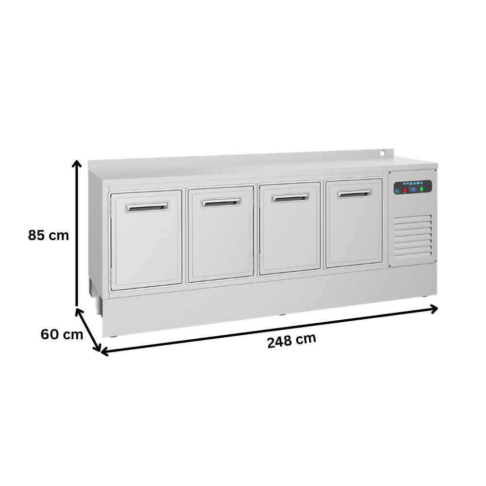 Frigider pentru bar FRENOX, inox, 4 usi, 632 lt, 248*60*85 cm - 2