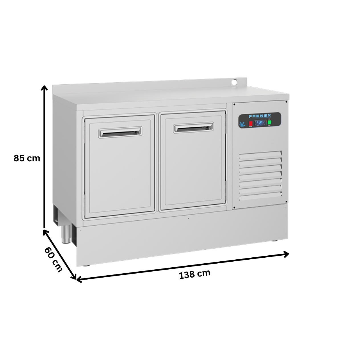 Frigider pentru bar FRENOX, inox, 2 usi, 281 lt, 138*60*85 cm - 2