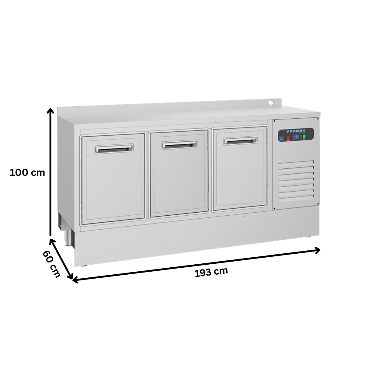 Frigider pentru bar FRENOX, inox, 3 usi, 474 lt, 193*60*100 cm - 2