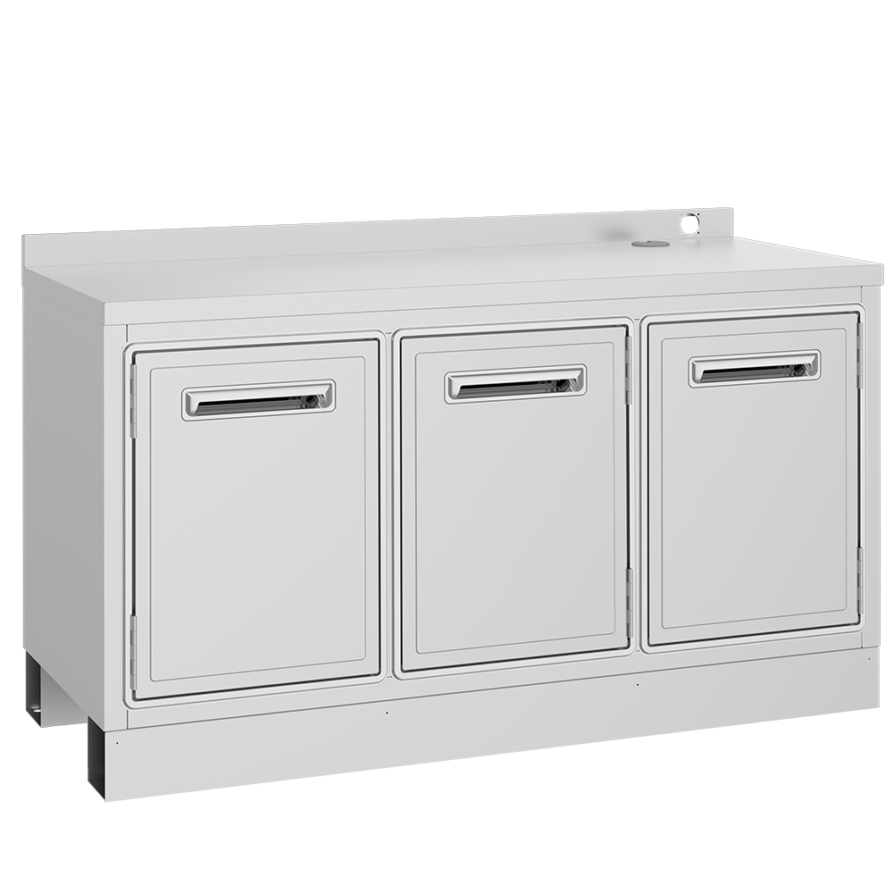 Frigider pentru bar FRENOX, inox, 3 usi, 360 lt, 105*64*100 cm - 0