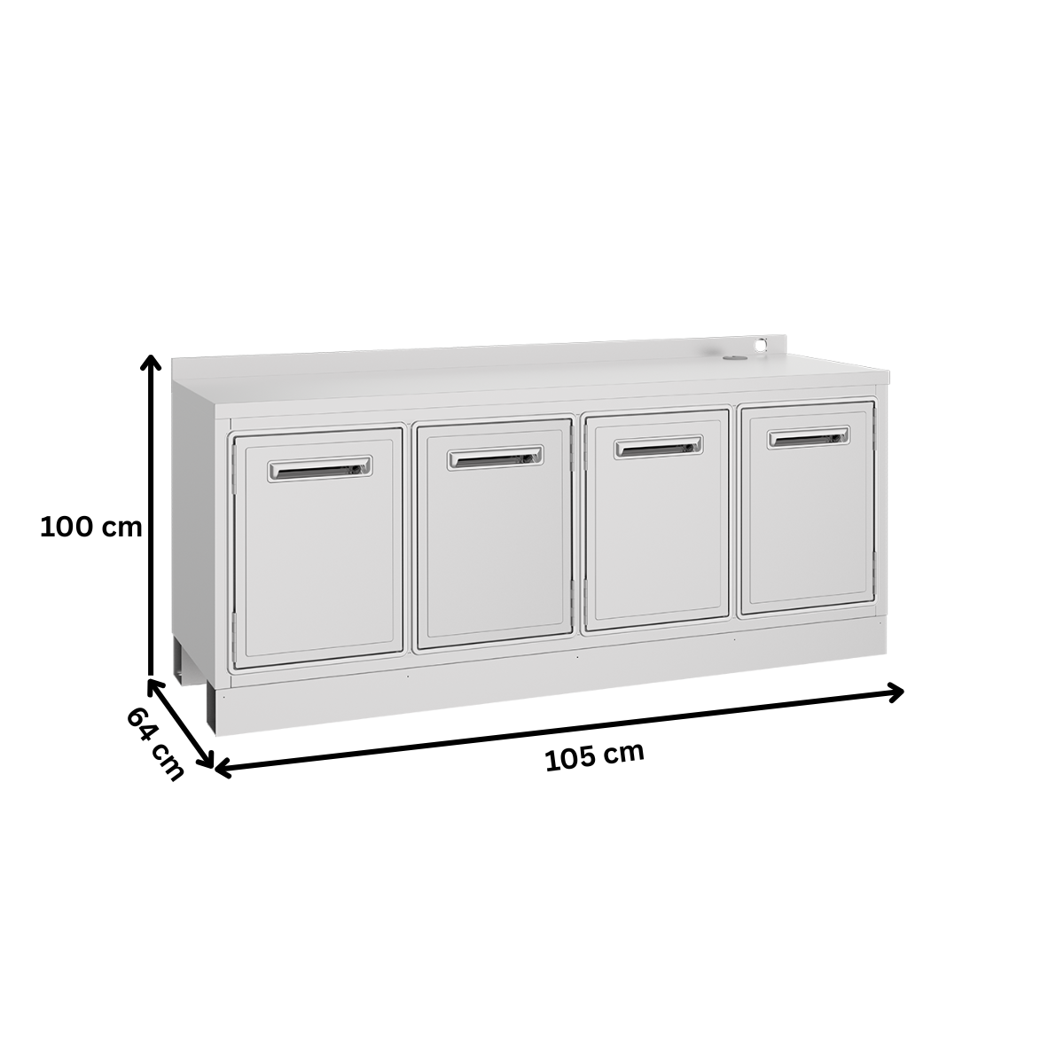 Frigider pentru bar FRENOX, inox, 4 usi, 480 lt, 105*64*100 cm - 2