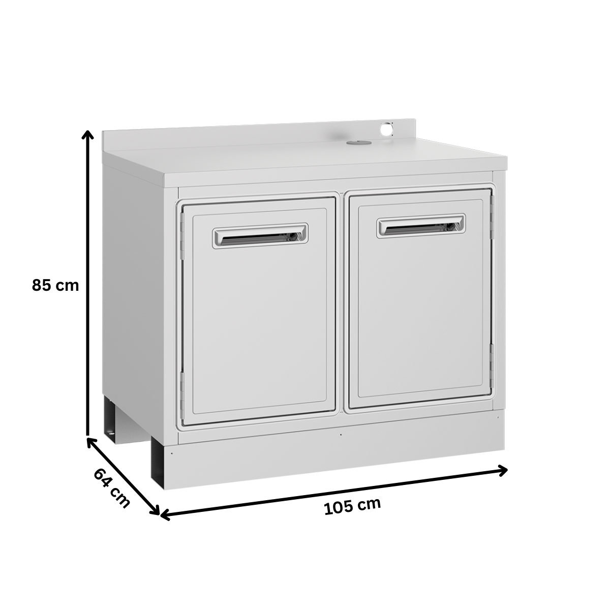 Frigider pentru bar FRENOX, inox, 2 usi, 240 lt, 105*64*85 cm - 2