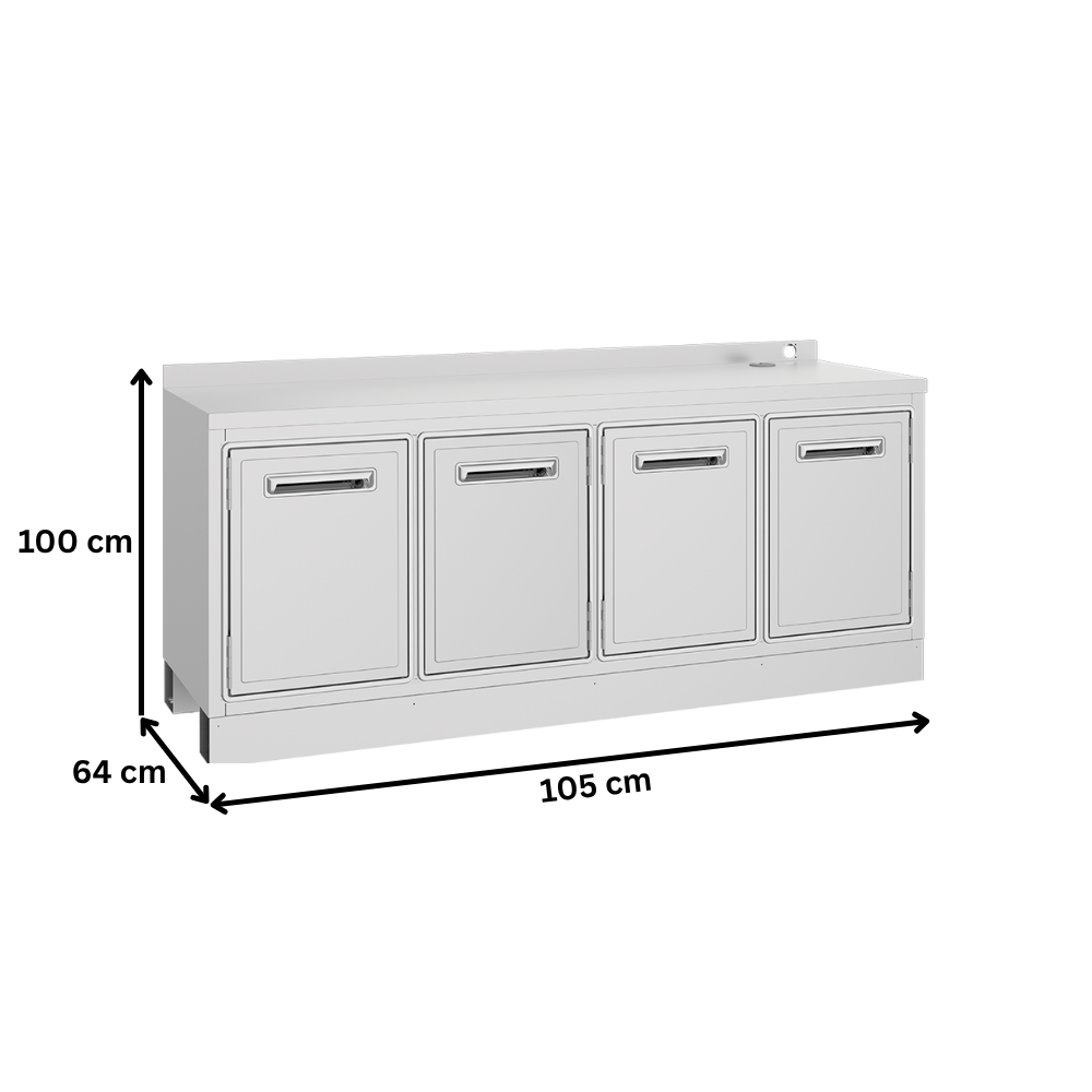 Frigider inox pentru bar FRENOX cu 4 usi - 2