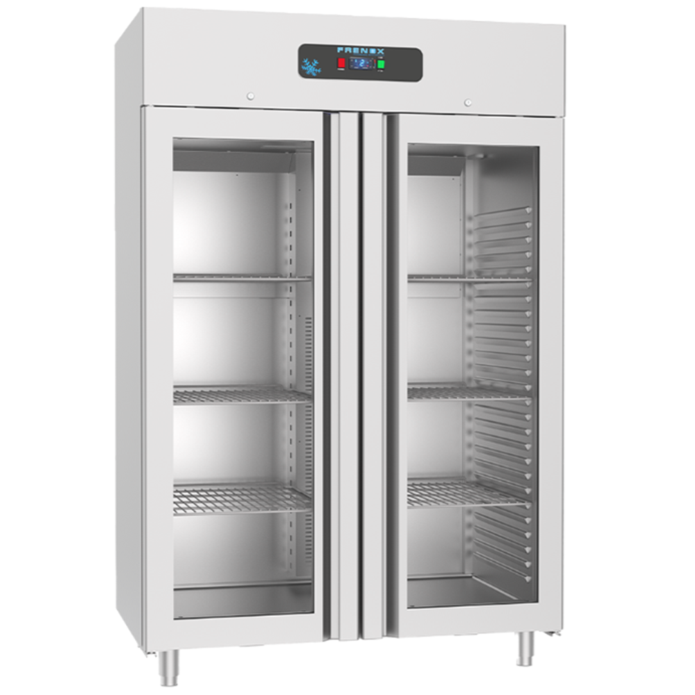 Dulap congelare vertical inox, FRENOX cu 2 usi din sticla, pentru patiserie, 114 tavi 40x60, 1700 lt - 0