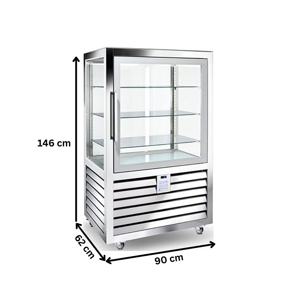 Vitrina frigorifica verticala, pentru cofetarie, profesionala, 425 lt, 90*62*146.5 cm - 6