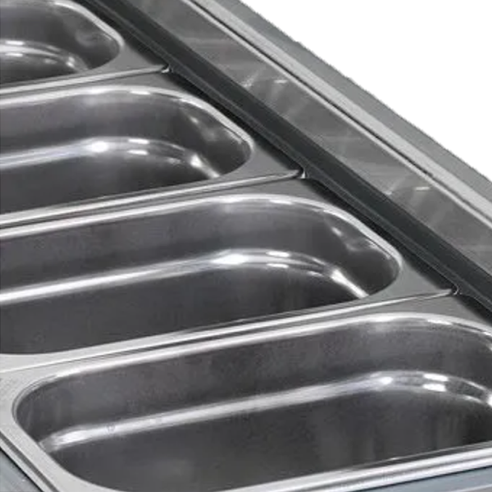 Masa rece preparare pizza FRENOX, profesionala, inox, 3 usi si 10 cuve, 187*80*109 cm - 2