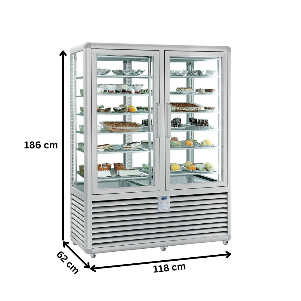 Vitrina congelare verticala, pentru cofetarie gelaterie, profesionala, 742 lt, 118*62*186 cm - 5