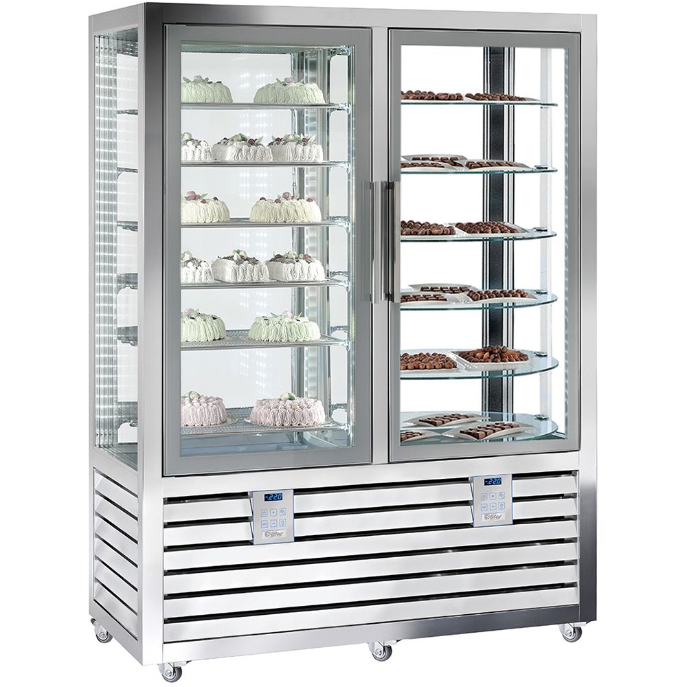 Vitrina congelare / refrigerare verticala, pentru cofetarie gelaterie, profesionala, 848 lt, 138*62*186 cm - 0