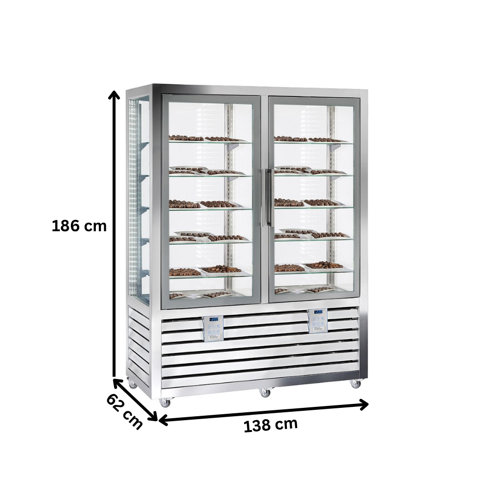 Vitrina congelare verticala, pentru cofetarie gelaterie, 848 lt, 138*62*186 cm - 5