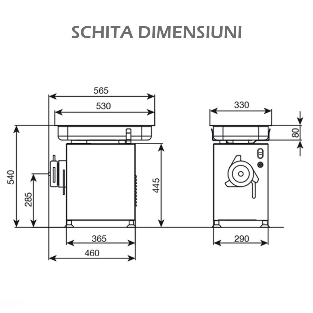 Masina pentru tocat carne, LA MINERVA, inox, 500 kg/h, 29*36.5*46 cm - 1