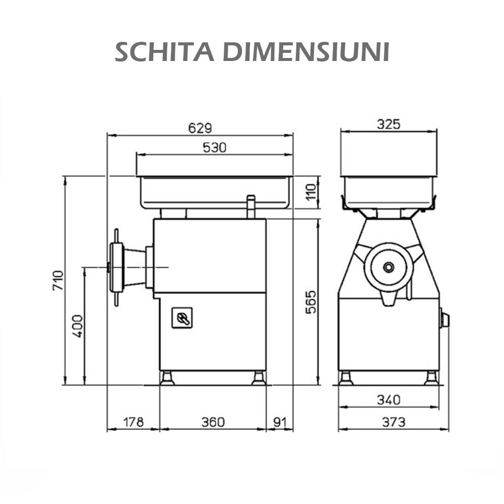 Masina pentru tocat carne, LA MINERVA, inox, 800 kg/h, 36*34*56.5 cm - 1