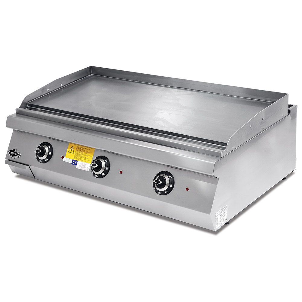 Grill electric triplu, suprafata neteda PLUS, inox, 120*73*30 cm - 0