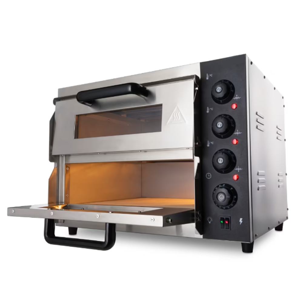 Cuptor profesional pizza cu 2 vetre, electric, baza din samota, 8 pizza x 20 cm - 2