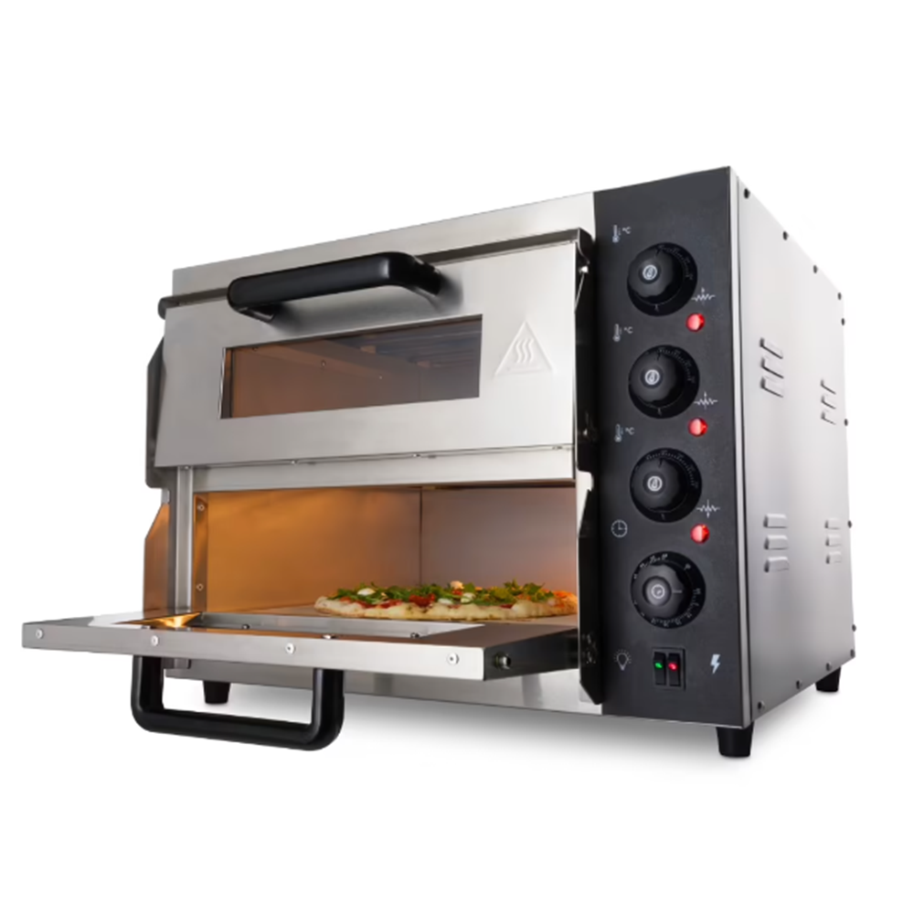 Cuptor profesional pizza cu 2 vetre, electric, baza din samota, 8 pizza x 20 cm - 3