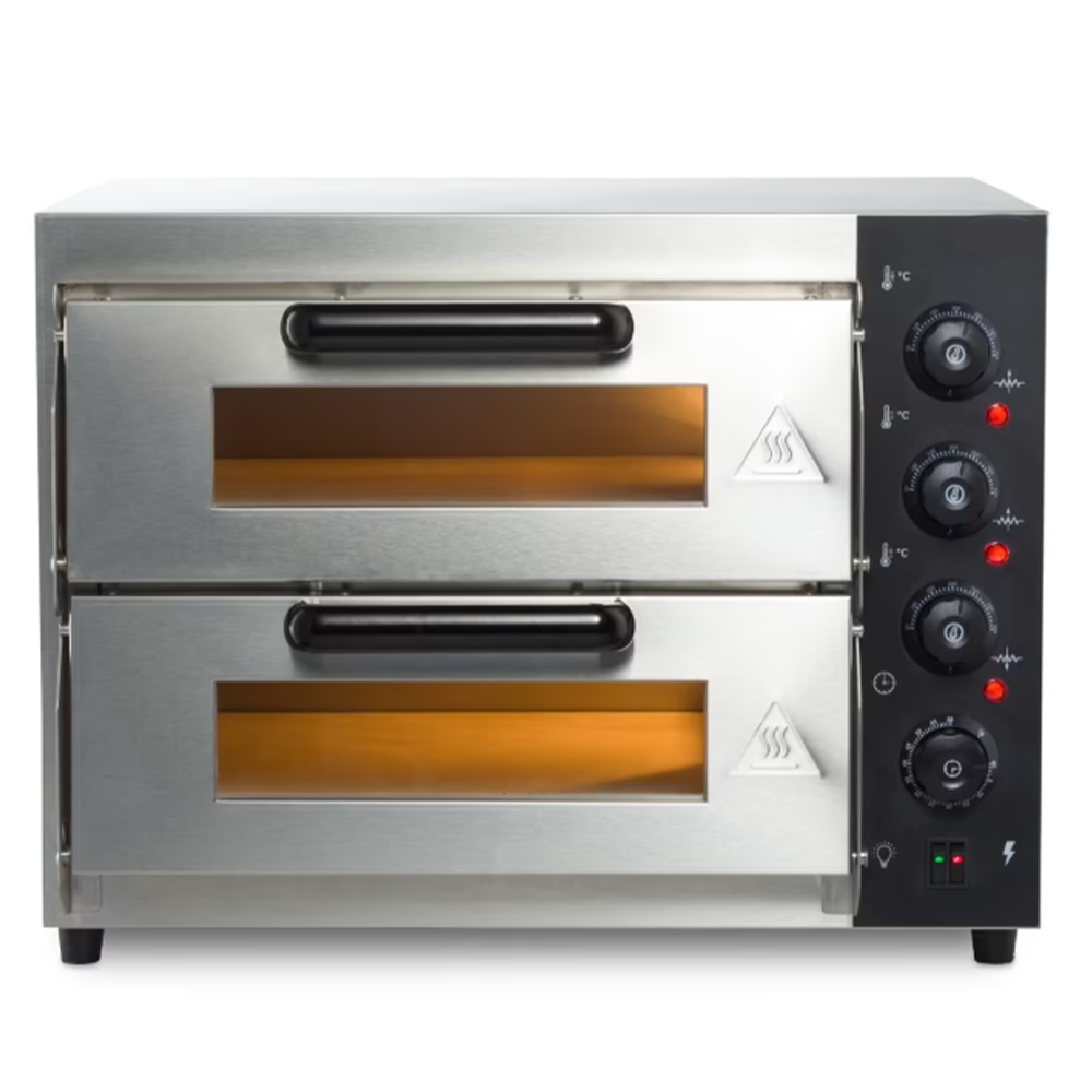 Cuptor profesional pizza cu 2 vetre, electric, baza din samota, 8 pizza x 20 cm - 4