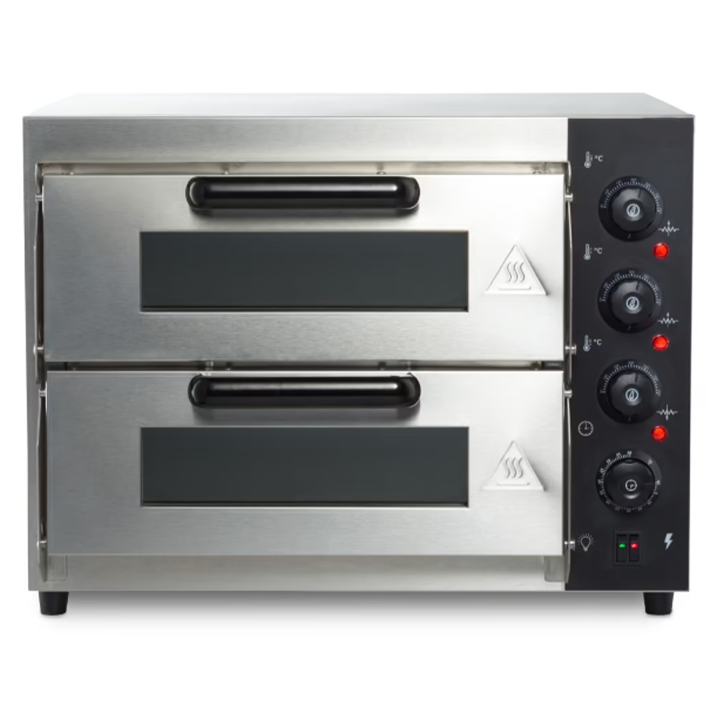 Cuptor profesional pizza cu 2 vetre, electric, baza din samota, 8 pizza x 20 cm - 7