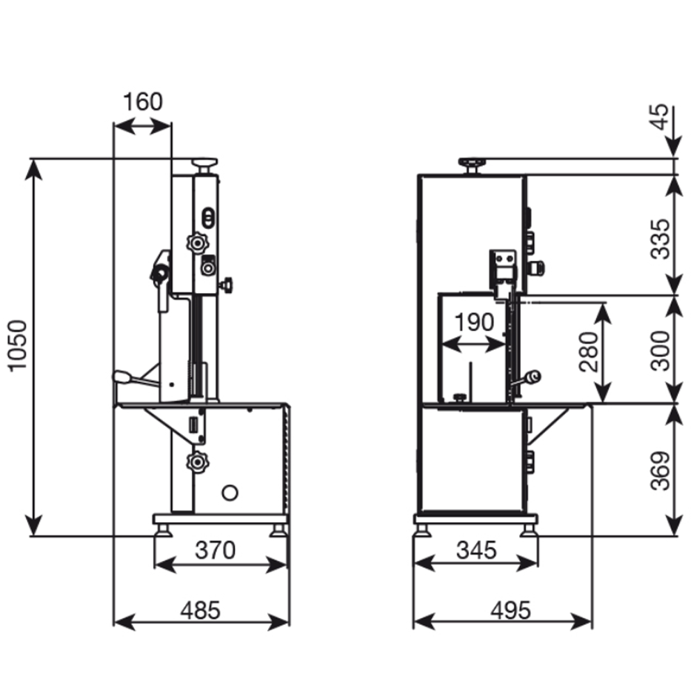 Fierastrau oase LA MINERVA, profesional, electric, inox, banda 182 cm - 1